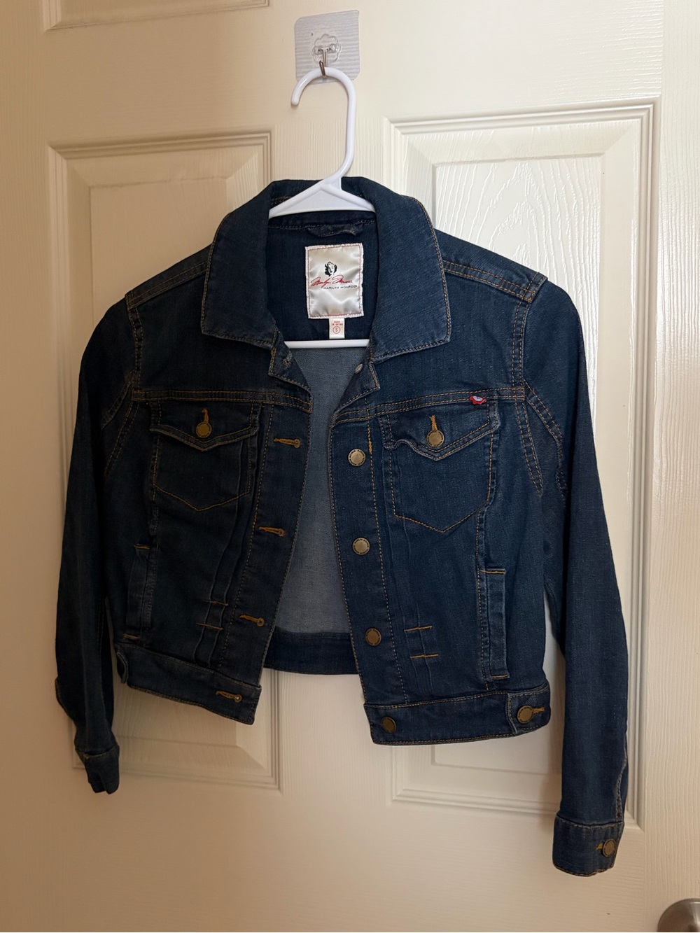 Marilyn Monroe Dark Blue Cropped Denim Jacket